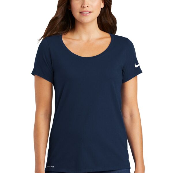 NIKE Ladies Dri FIT Cotton/Poly Scoop Neck Tee Thumbnail