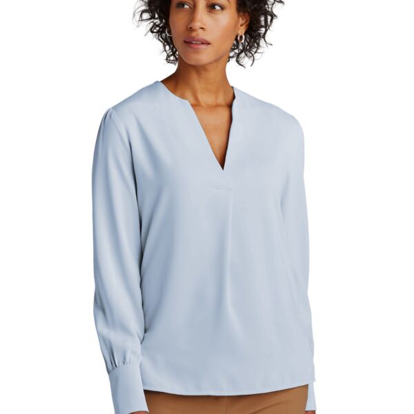 Brooks Brothers Women's Open Neck Satin Blouse Thumbnail