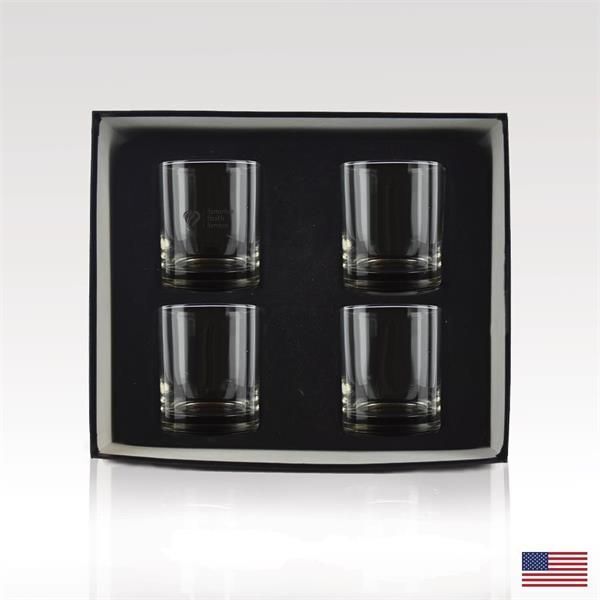 Old-Fashioned Set - 4 Etched 11oz Glasses w/ Gift Box Thumbnail